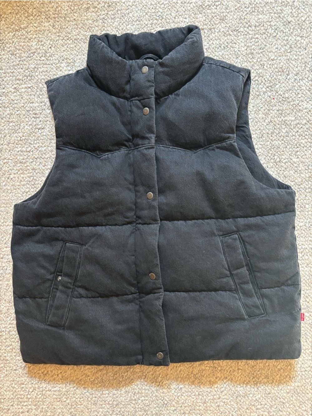 Levi's Black Quilted Puffer Vest with Hood